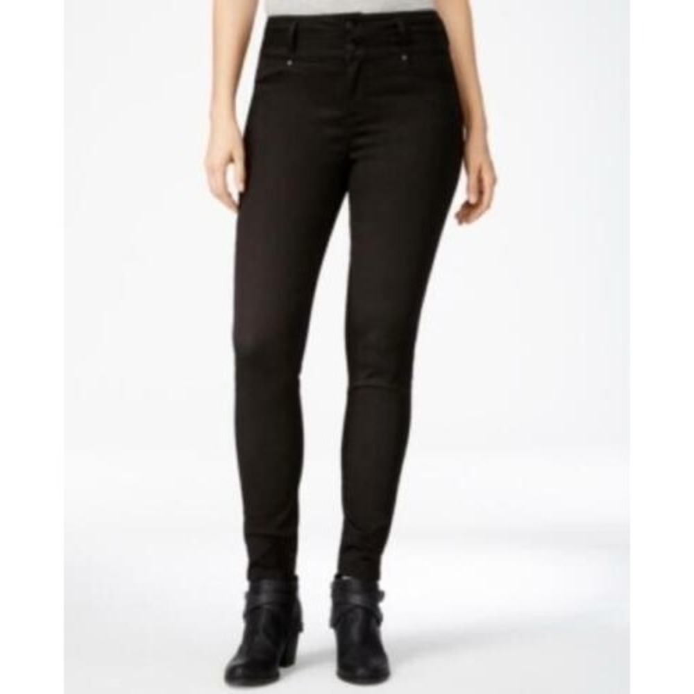 MSRP‎ $49 Tinseltown Juniors' 2-Button High-Waist Skinny Jeans Black Size 1 NWT
